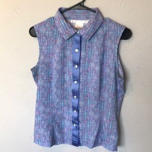 Nike Golf Dri-Fit Button Down Sleeveless Top, Sz M